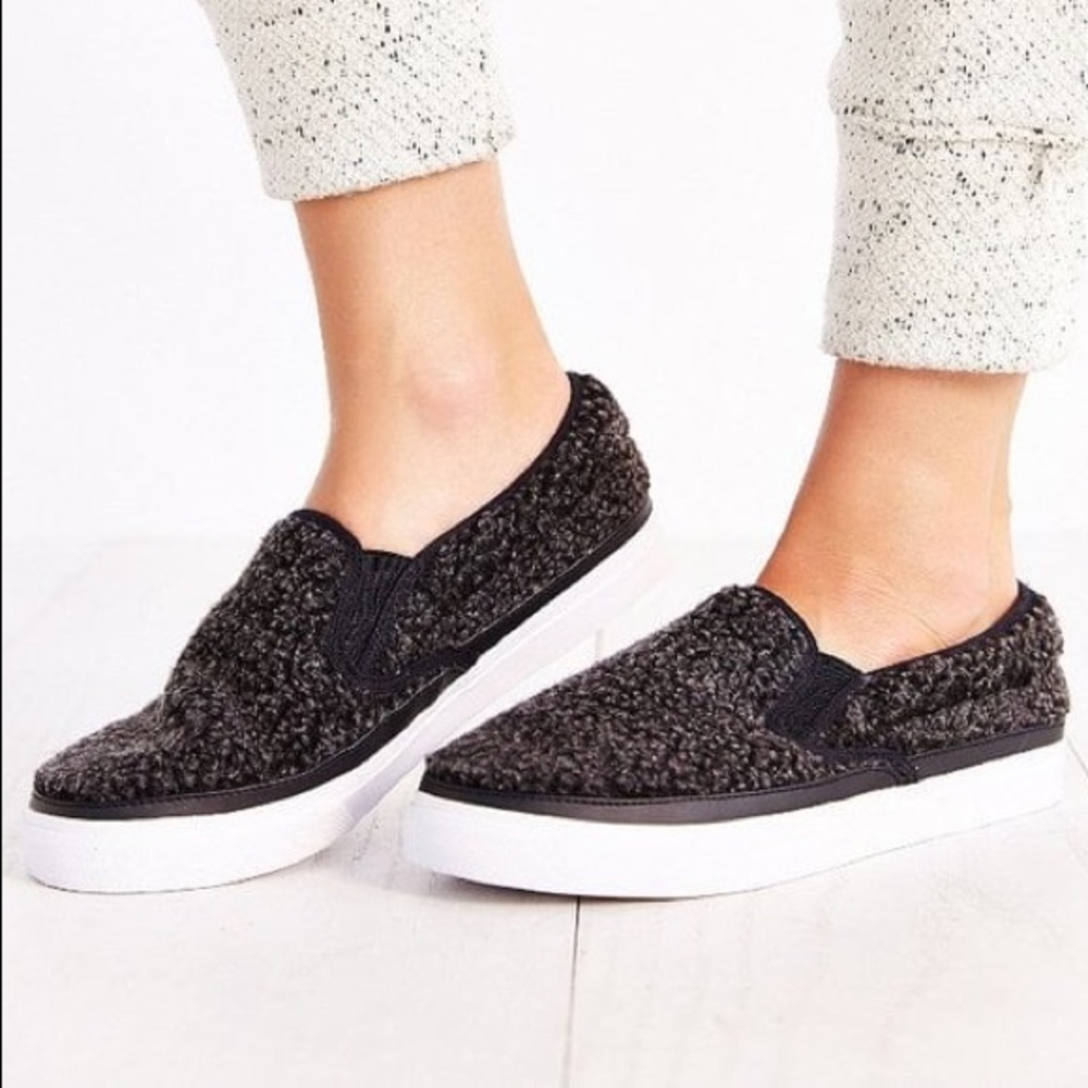 Jeffrey Campbell Ray Grey Shearling Sneaker